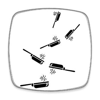 Cooking pan - Square fridge magnet - white - Front