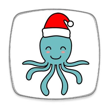 Octopus Comic Christmas Xmas - Square fridge magnet - white - Front