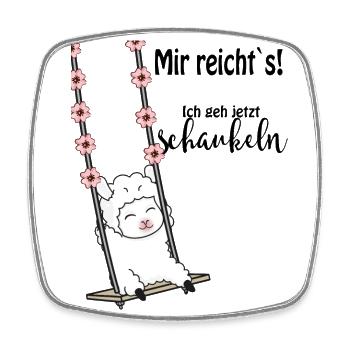 Mir reichts ich geh schaukeln - alpaka - Viereckiger Kühlschrankmagnet - Weiß - Vorne