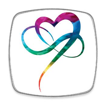 LGBTQ Pride Heart Christopher Street Day Herz - Square fridge magnet - white - Front