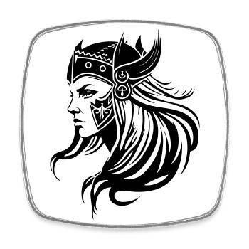 Viking Woman Warrior Viking - Square fridge magnet - white - Front