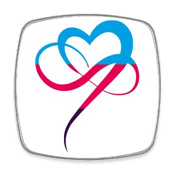 Polyamory Flag Infinity Heart Colorful Heart - Square fridge magnet - white - Front