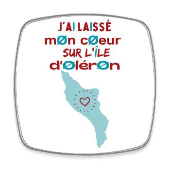 J'ai laissé mon cœur à l'île d'Oléron 2 - Magnet carré - blanc - Devant