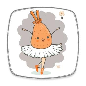 Dancing in the Spotlight - Square fridge magnet - white - Front