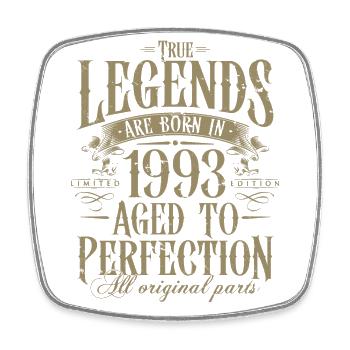 Vintage 1993 Born Legends Birthday Gift - Square fridge magnet - white - Front