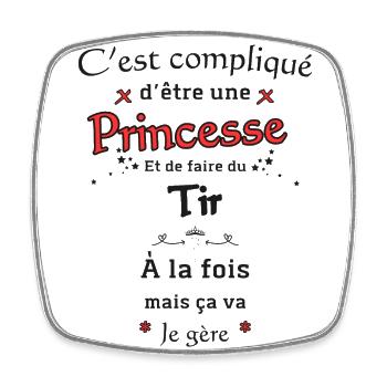 Princesse Et Tir - Magnet carré - blanc - Devant