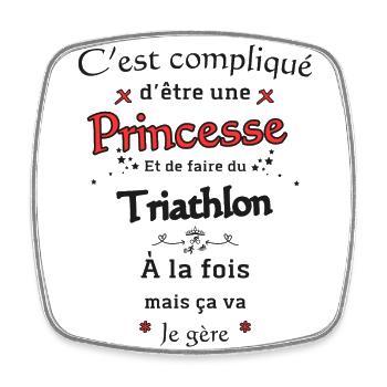 Princesse Et Triathlon - Magnet carré - blanc - Devant