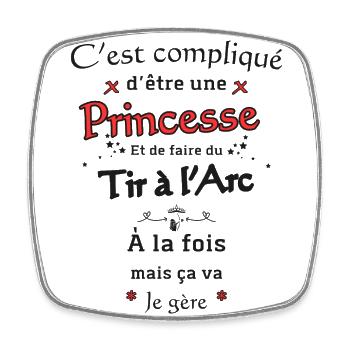 Princesse Et Tir à l'Arc - Magnet carré - blanc - Devant
