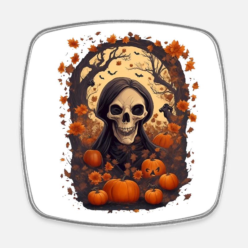 Spooky Man Halloween - Square fridge magnet - white