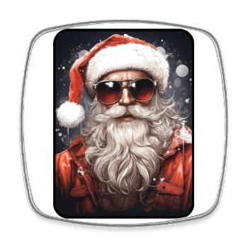 Cool Santa Claus - Square fridge magnet - white - Front