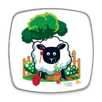 Mutterschafe mögen Gartenarbeit? - Viereckiger Kühlschrankmagnet - Weiß - Vorne