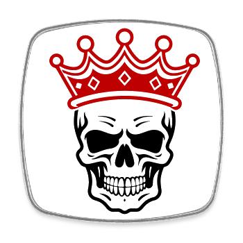 Couronne de Roi Crâne - Magnet carré - blanc - Devant