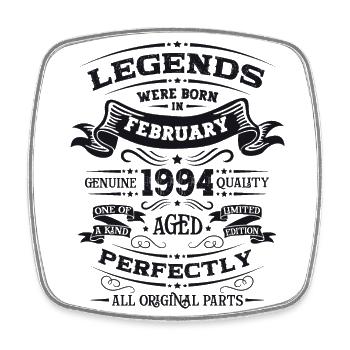 30th Birthday Original February Vintage 1994 - Square fridge magnet - white - Front