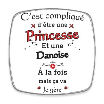 Danish Princess - Square fridge magnet - white - Front