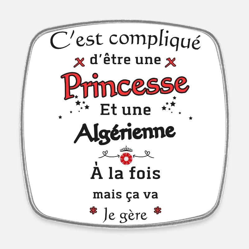 Princesse Algérienne - Magnet carré - blanc