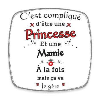 Princess Granny - Square fridge magnet - white - Front