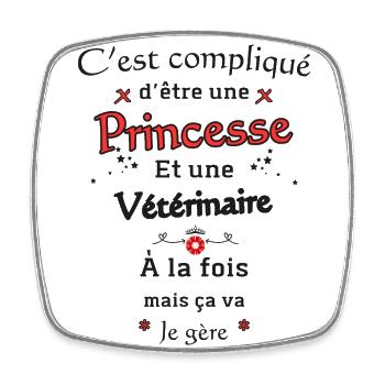Veterinary Princess - Square fridge magnet - white - Front