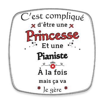 Princess Pianist - Square fridge magnet - white - Front
