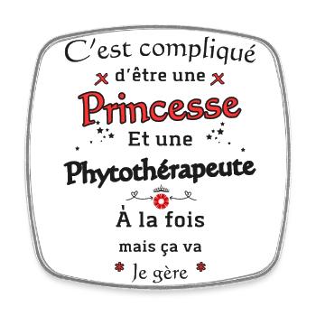 Princess Herbal Therapist - Square fridge magnet - white - Front