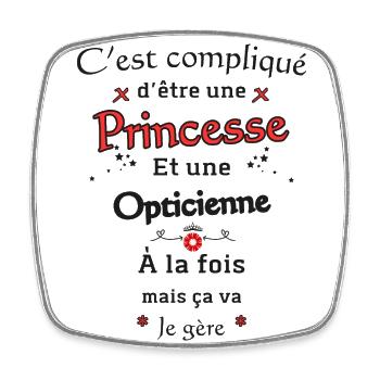 Princess Optician - Square fridge magnet - white - Front