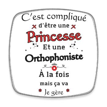 Princess Speech Therapist - Square fridge magnet - white - Front