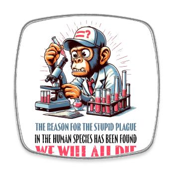 the reason for the stupid plague - We will all die - Viereckiger Kühlschrankmagnet - Weiß - Vorne