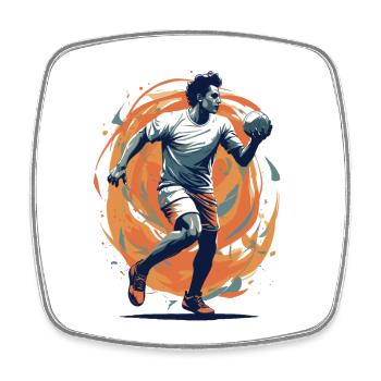 Joueur de handball Streetwear Style iconique - Magnet carré - blanc - Devant