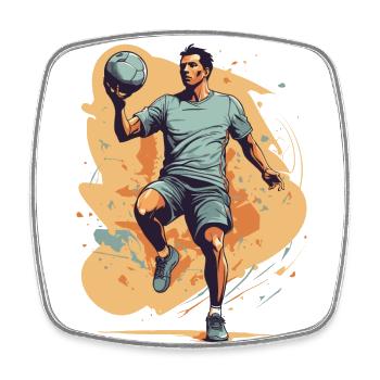 Handballspieler Streetwear Ikonischer Style - Viereckiger Kühlschrankmagnet - Weiß - Vorne