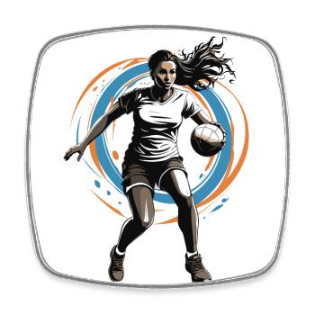 Joueur de handball streetwear Un style iconique - Magnet carré - blanc - Devant