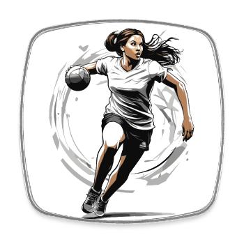Handballerin Streetwear Ikonischer Style - Viereckiger Kühlschrankmagnet - Weiß - Vorne