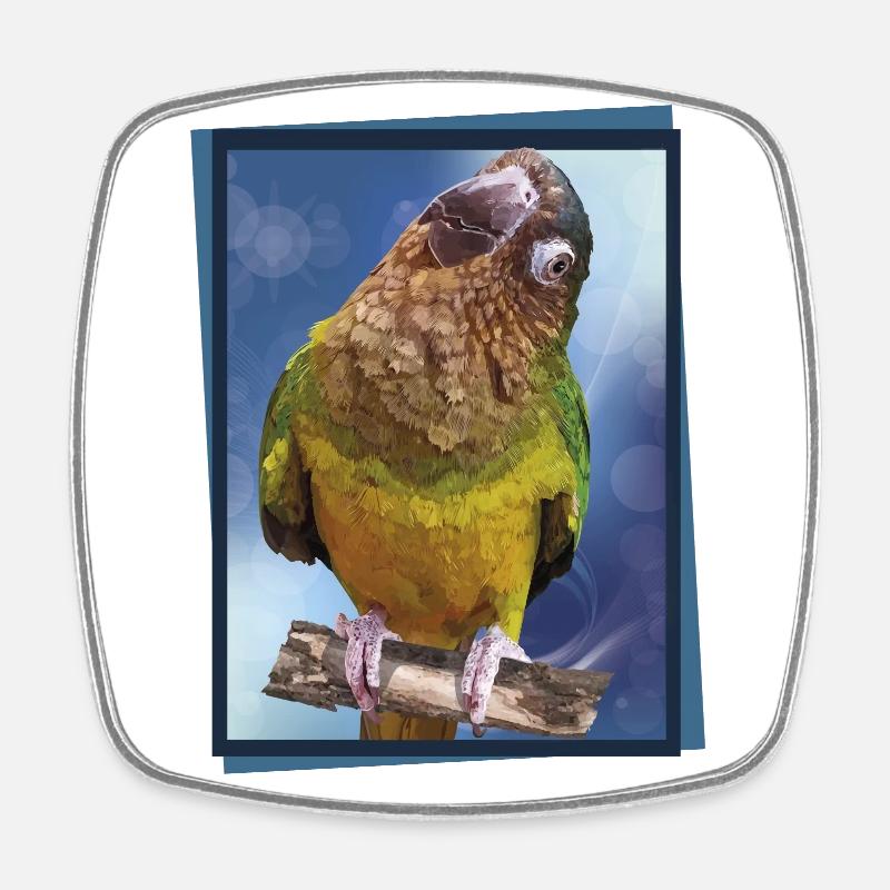 Dirty Face Parrot - Square fridge magnet - white
