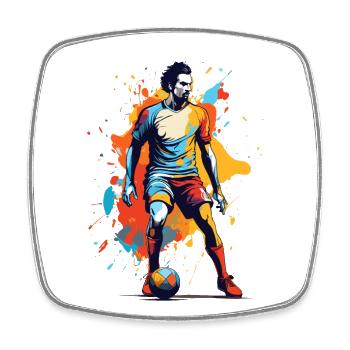 Football Aesthetic Streetwear Iconic Design - Square fridge magnet - white - Front