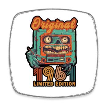 1961 Original Limited Edition Kassette Geburtstag - Viereckiger Kühlschrankmagnet - Weiß - Vorne