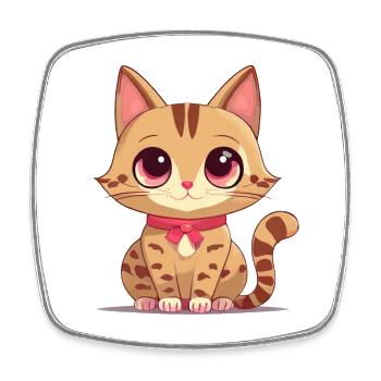 Cute Cat - Square fridge magnet - white - Front