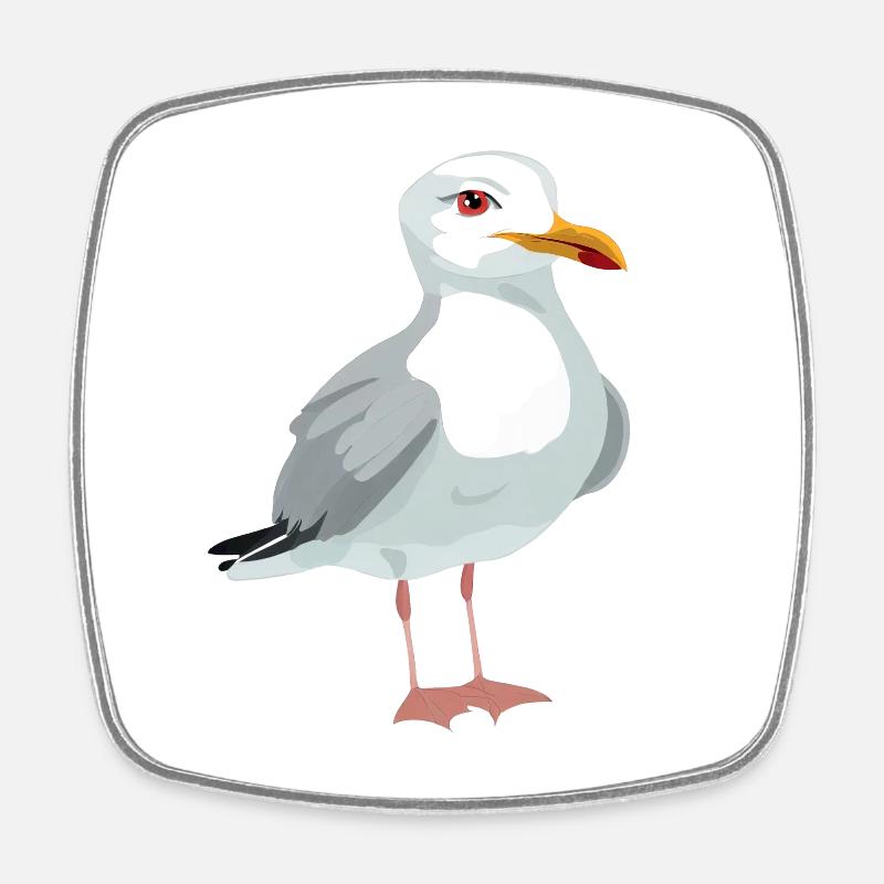 Mouette - Magnet carré - blanc