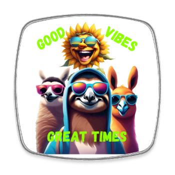 great Times - Viereckiger Kühlschrankmagnet - Weiß - Vorne