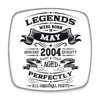 Legende Mai 2004 Jahrgang 2004 Geburtstag 2004 - Viereckiger Kühlschrankmagnet - Weiß - Vorne