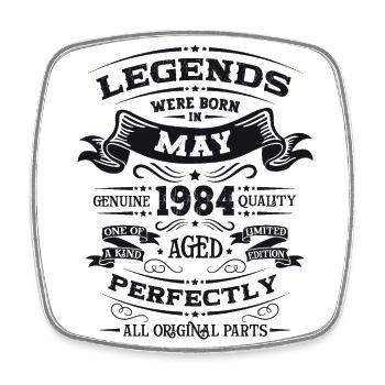 Legend May 1984 Vintage 1984 Birthday 1984 - Square fridge magnet - white - Front