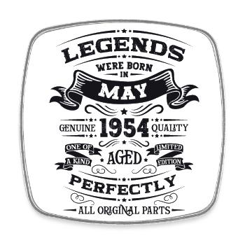 Légende Mai 1954 Né en 1954 Anniversaire 1954 - Magnet carré - blanc - Devant