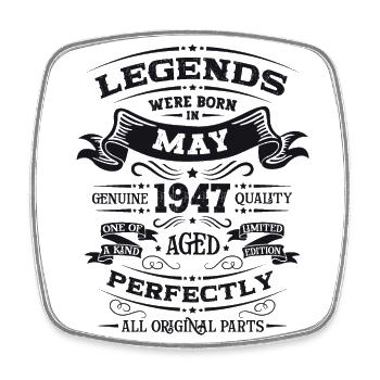 Legende Mai 1947 Jahrgang 1947 Geburtstag 1947 - Viereckiger Kühlschrankmagnet - Weiß - Vorne