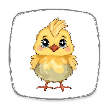 Chick - Square fridge magnet - white - Front