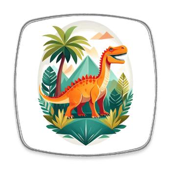 Dinosaures dans la jungle - Magnet carré - blanc - Devant