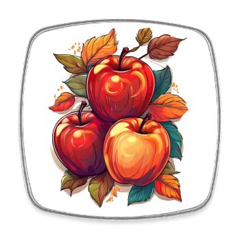 Äpfel im Herbst - Viereckiger Kühlschrankmagnet - Weiß - Vorne