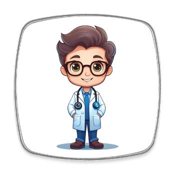 Arzt oder Doktor - Viereckiger Kühlschrankmagnet - Weiß - Vorne