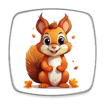 Squirrels in autumn - Square fridge magnet - white - Front