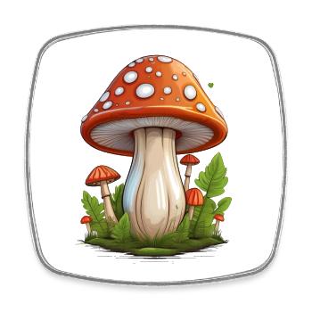 Toadstool brings good luck - Square fridge magnet - white - Front