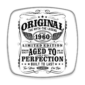 années 1960 Vintage Born Vintage Rétro Anniversaire - Magnet carré - blanc - Devant