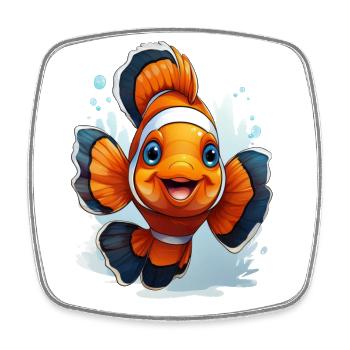 Clownfisch - Viereckiger Kühlschrankmagnet - Weiß - Vorne