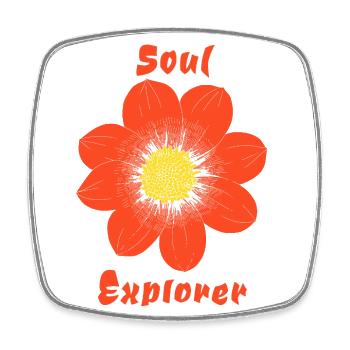 Soul Explorer - Square fridge magnet - white - Front
