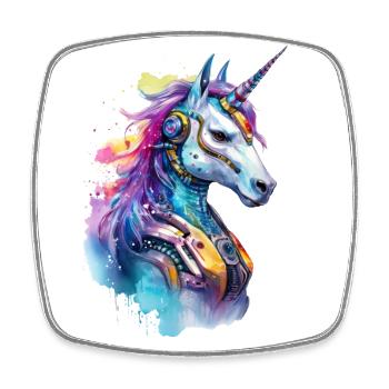 Licorne futuriste - Magnet carré - blanc - Devant